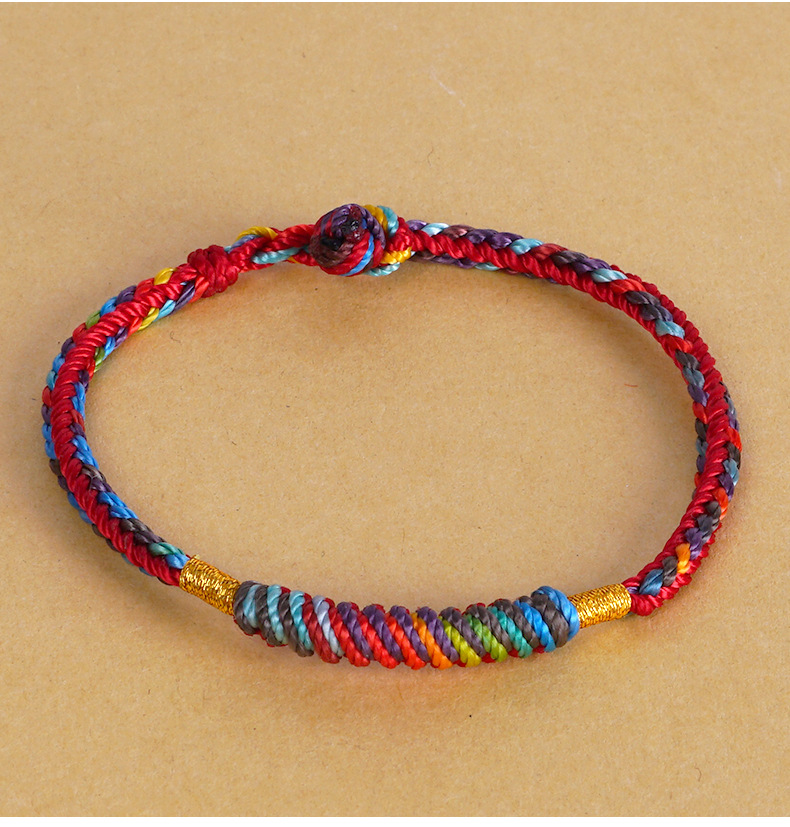In 2025, red rope bracelets for the Dragon Boat Festival, five-color handmade couple braided rope gifts, five-color baby braided rope for boys and girls pic 11
