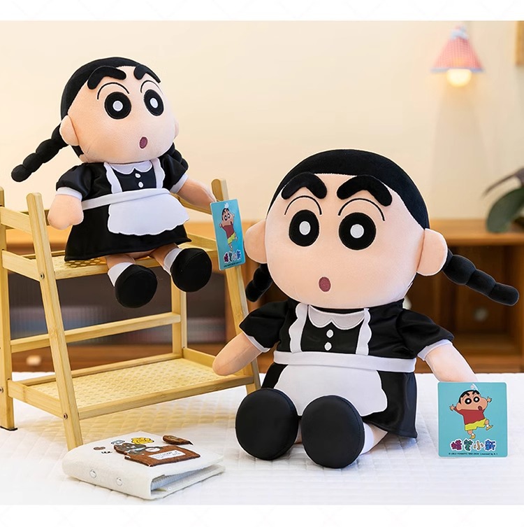 Authentic Crayon Shin-chan plush toy, maid Shin-chan doll, funny lullaby doll, pillow doll, birthday gift pic 2