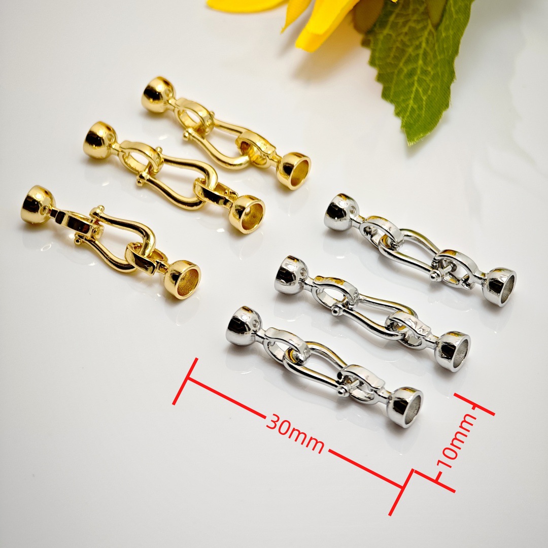 Pearl necklace buckle, cross buckle, electroplated high color retention mother-of-pearl necklace buckle, DIY bracelet, necklace buckle, D-shaped buckle pic 4