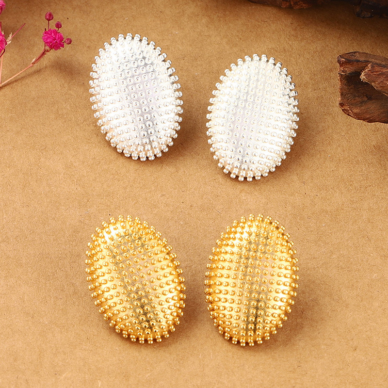 豆豆耳环2024新款夏季夸张耳钉设计感高级感小众金属风耳饰女复古详情18