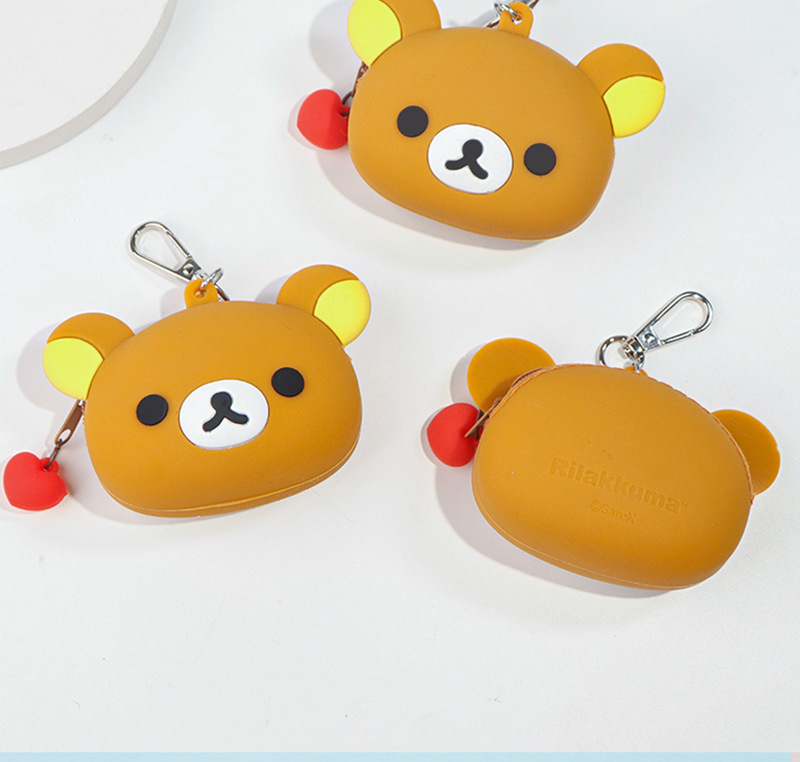 Korean-style Instagram cartoon bear silicone coin purse trinket, cute mini portable coin earphone storage case pic 9