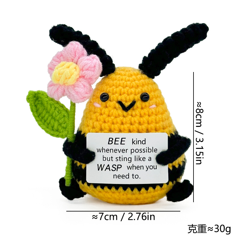 Cross-border finished hand-knitted dolls, bee-hugging small flowers, tulips, roses, cartoon and cute desktop ornaments pic 23