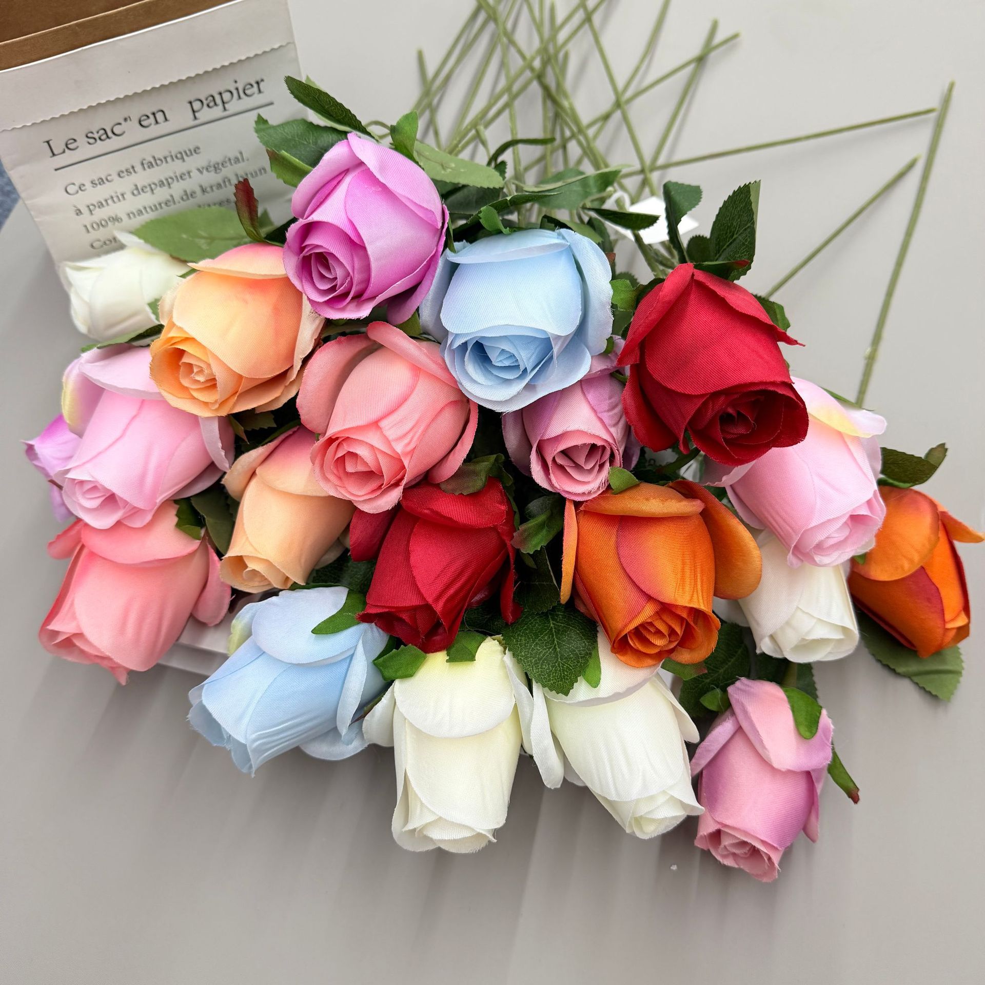 单只玫瑰仿真花橱窗玫瑰瀑布居家酒店婚礼玫瑰花墙装饰绢花假花详情2