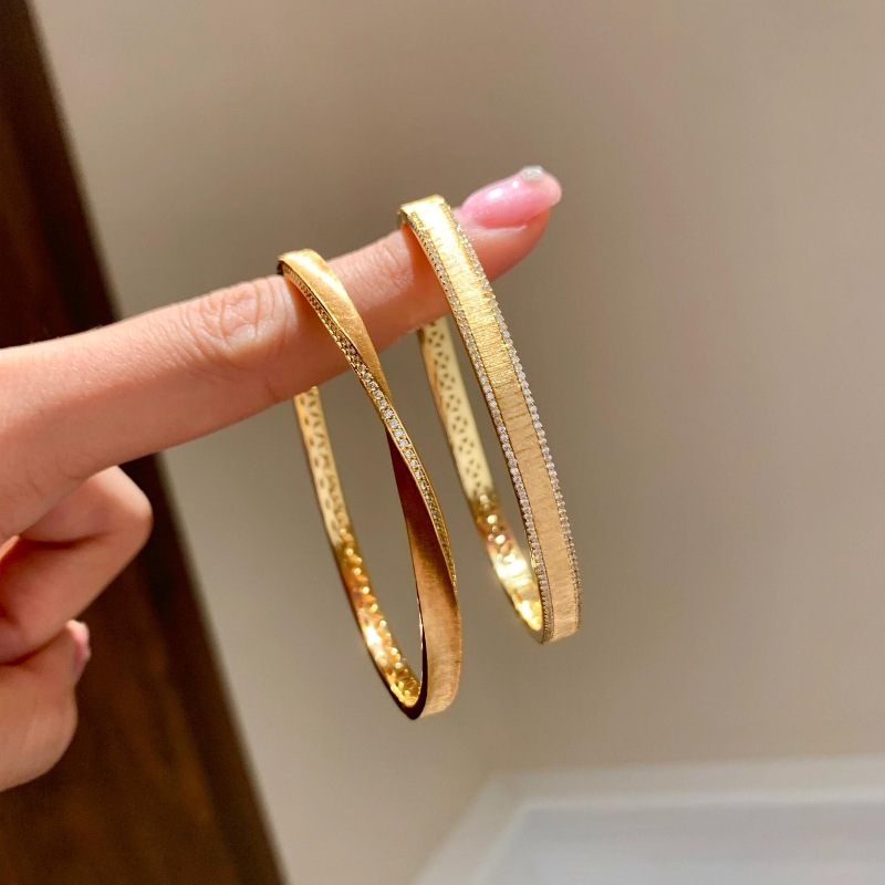 Vintage Mid-vintage Italian Buchie style high-end brushed Mobius bracelet with twisted rope and diamond layering pic 2