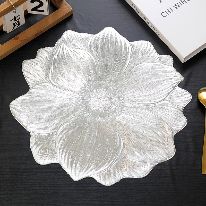 Wholesale and direct sales of popular creative lotus pvc heat-insulating Western placemats, anti-slip, waterproof and oil-resistant placemats pic 9