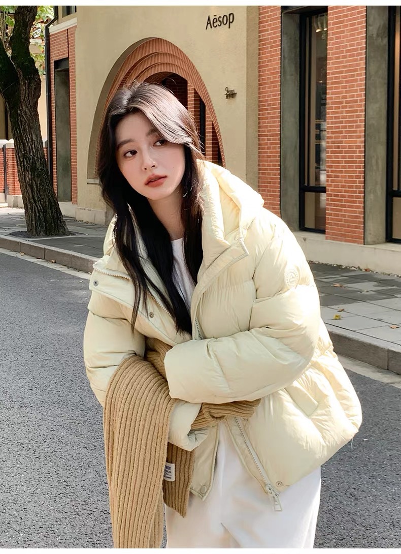 奶米色女装短款羽绒服女冬季新款2025小个子韩版宽松90白鸭绒外套详情21