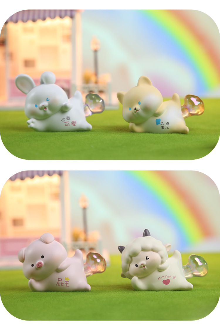 Rainbow PP small lamp decoration, creative cartoon desktop resin, cute and healing birthday gift decoration for your girlfriend pic 12