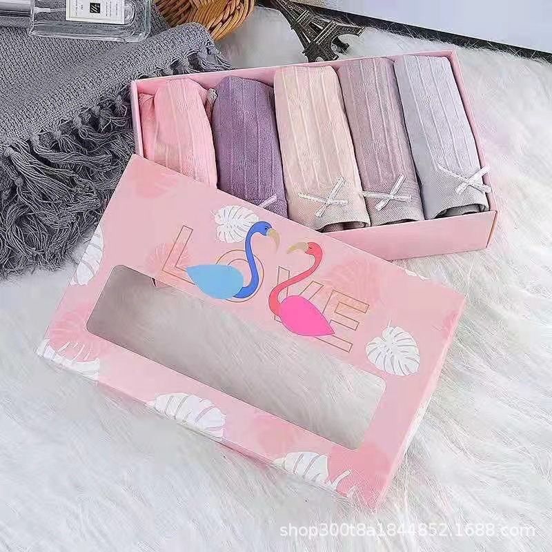 火烈鸟女士内裤少女蕾丝无痕纯棉石墨烯裆生理中腰无缝三角裤批发详情5