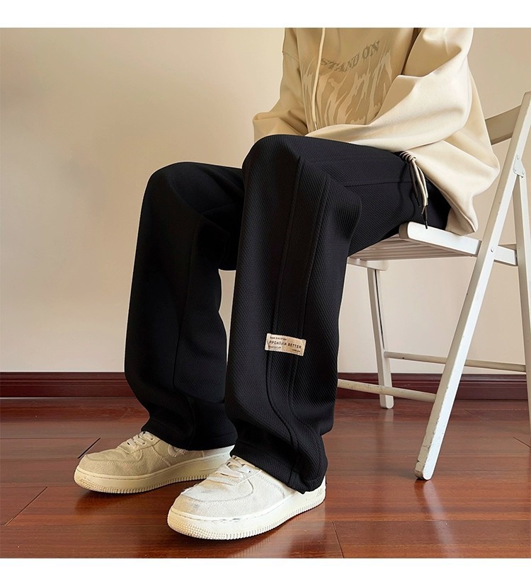 潮牌休闲裤子男宽松春秋新款抽绳运动裤青少年学生高级感卫裤长裤详情18