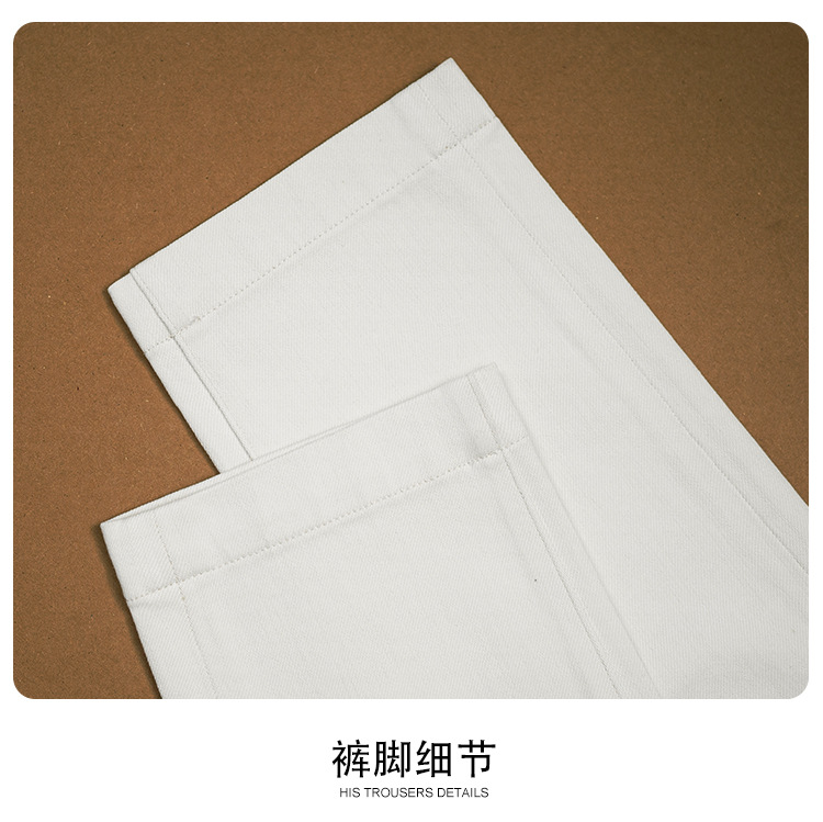 Factory direct sales of new versatile and simple beige cigarette pants, women's four-sided elastic straight jeans, and women's 9-inch pants pic 19