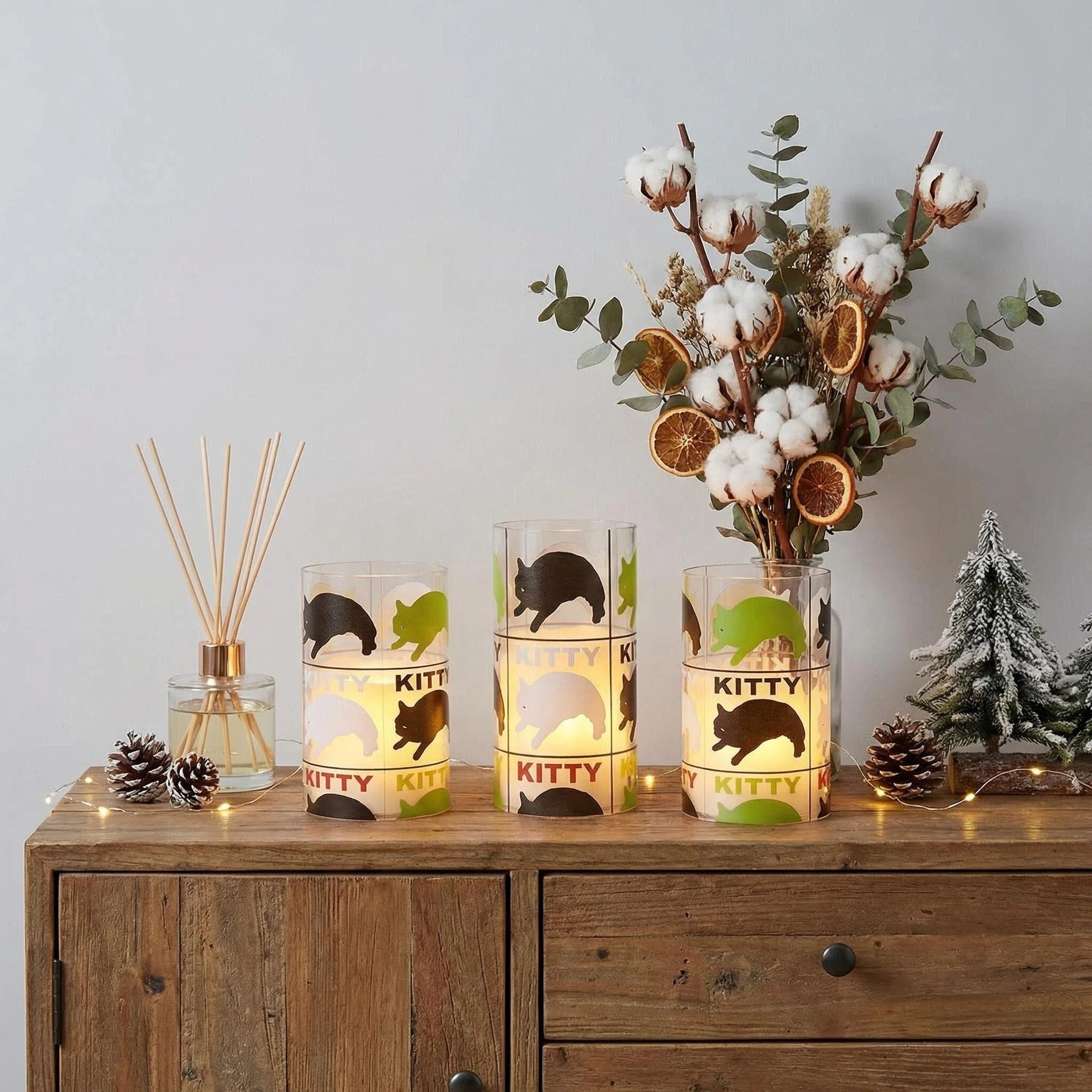 New UV-printed three-color cat pattern acrylic luminous decorative candle 7.5 electronic candle factory direct sales pic 7