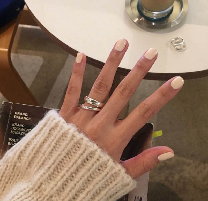 Heavy metal line ring, Korean version S925 pure silver simple style smooth surface simple line fine ring ring pic 7