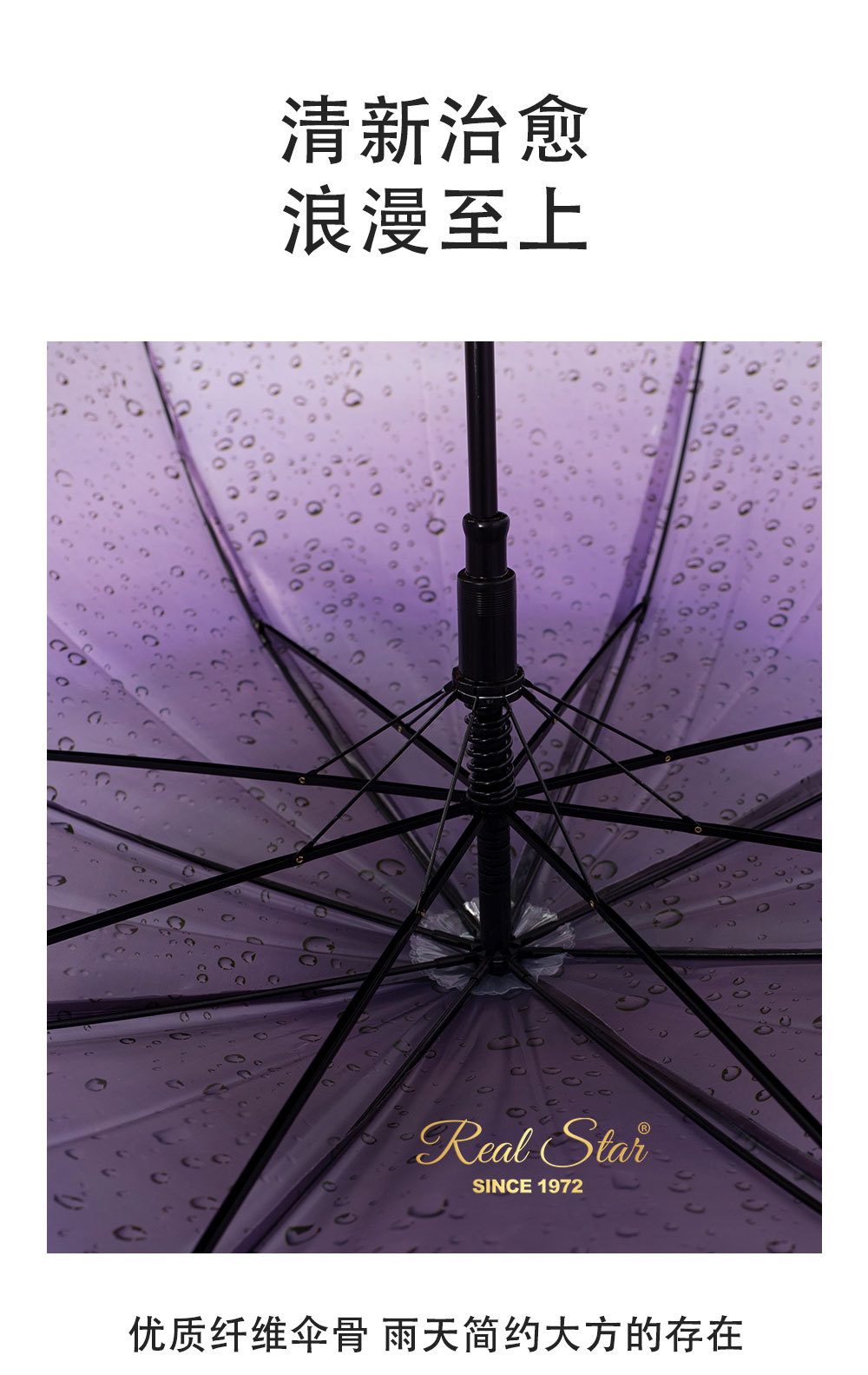 新款透明磨砂雨伞雨点图案外贸款自动开长柄塑料伞现货详情17