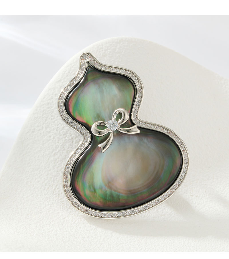 原创设计爆款双色天然贝母葫芦胸针铜合金镶锆石国风优雅精致别针详情21