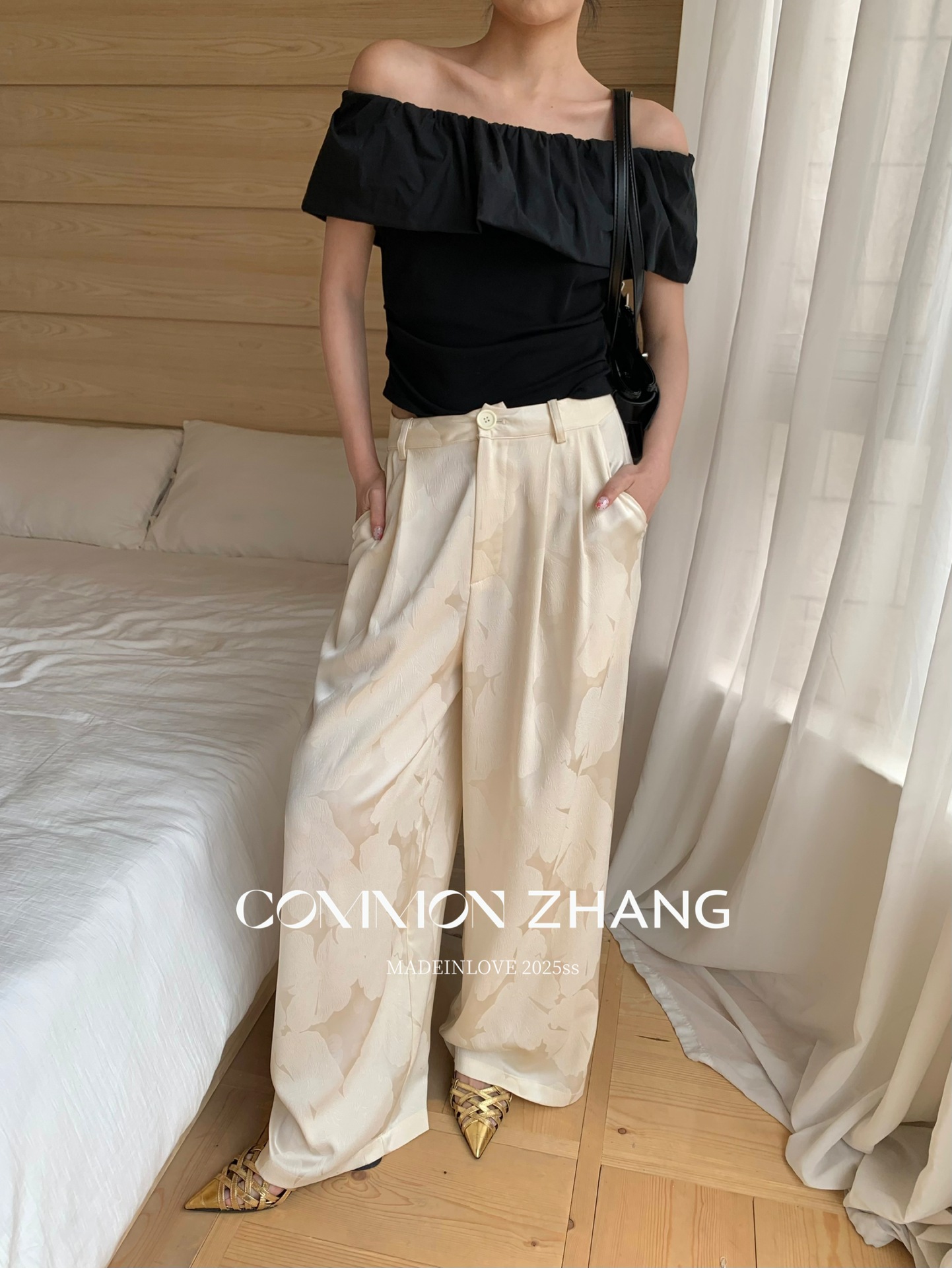 CZ ZHANG夏季韩版通勤时髦质感低腰阔腿垂感拖地百搭休闲裤B21335详情17