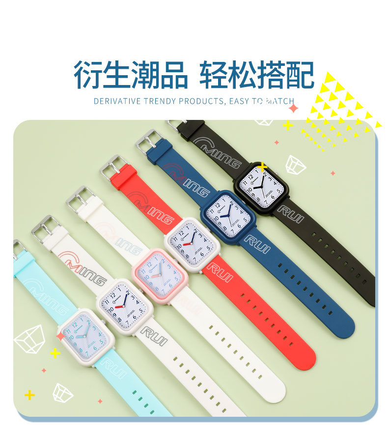 名瑞正品学生石英表游泳防水百搭运动风男手表高中生女生现货批发详情3