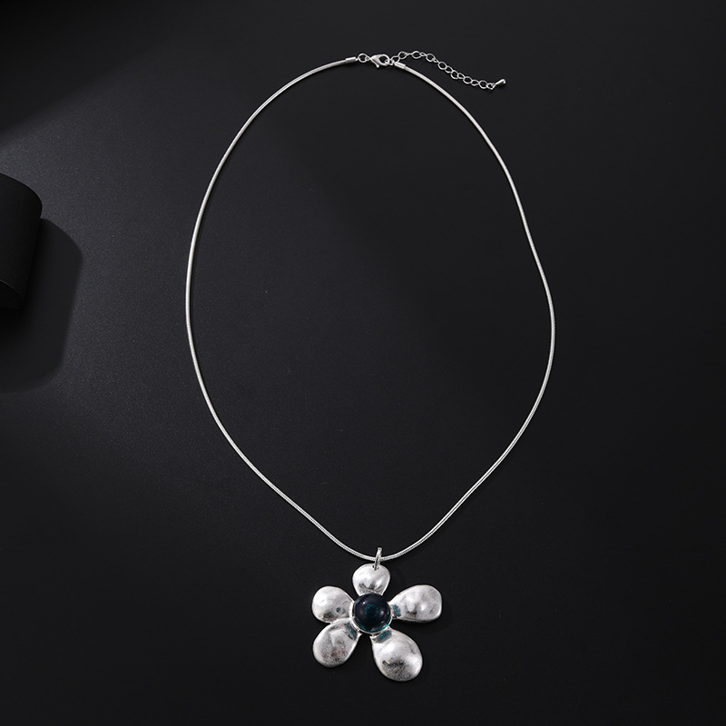 跨境专供亚马逊新款女士长款项链花朵仿古时尚百搭毛衣链项链批发详情12