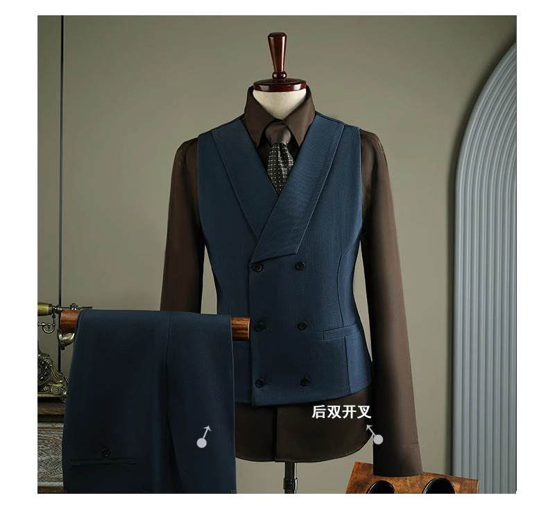 西装套装男士成都商务正装定制高级感西服套装新郎结婚礼服带马甲详情15