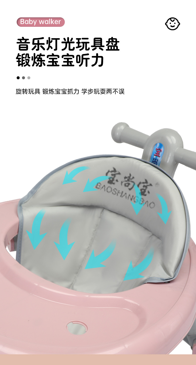 学步车防o型腿多功能防侧翻手推车宝宝可坐自行车推学起步详情12