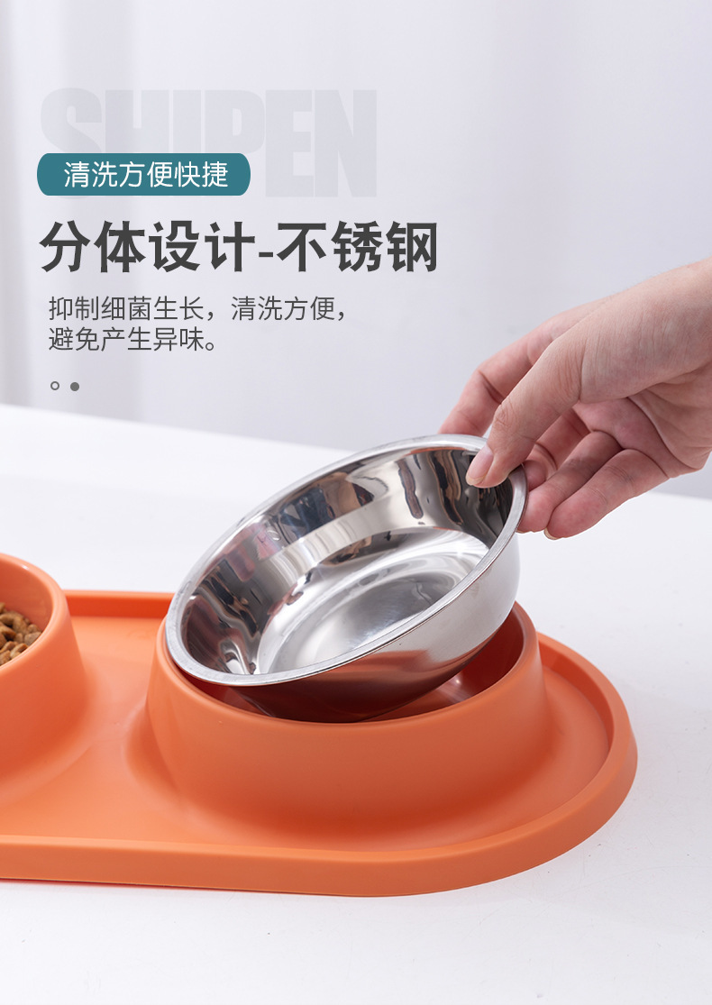 Pet dog and cat dual-purpose bowl, replaceable stainless steel dog bowl, anti-choking dog slow food bowl, cat bowl feeder pic 7