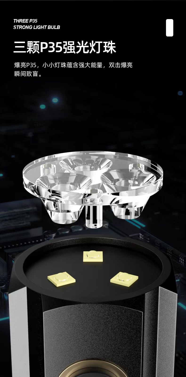 跨境抖音电商直播强光手电筒迷你便携充电多功能夹帽灯户外小手电详情17