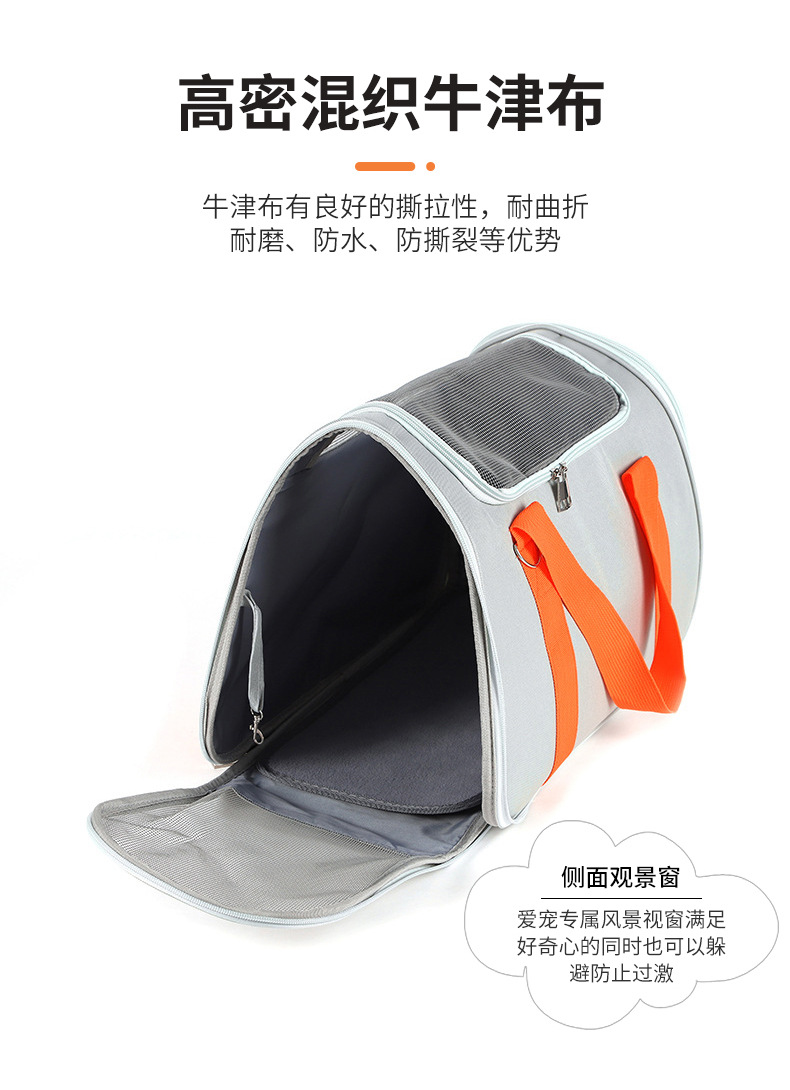 Rongka Pet Cross-border Travel Portable Casual Cat Bag can be carried diagonally. Oxford fabric waterproof handbag. Simple, breathable and stress-resistant pet bag pic 4