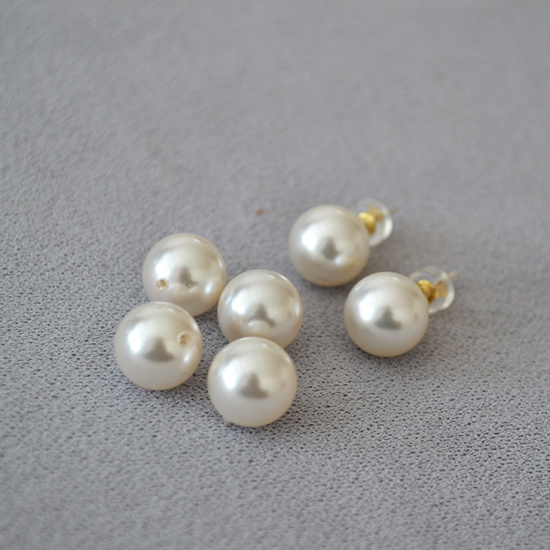 韩国Fever高亮仿家水晶珍珠650色号925银针简约耳钉耳饰女详情13