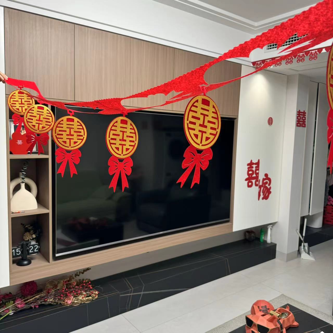 结婚用品婚房客厅房间装饰拉花创意新房婚礼布置套装婚庆大全喜字详情3