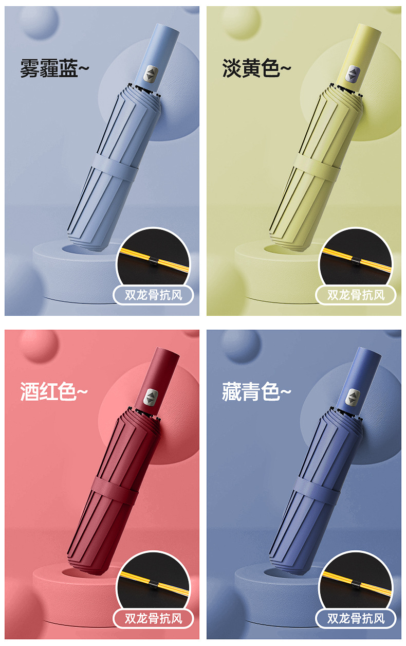 雨伞自动全24骨折叠伞高级感女晴雨两用男太阳伞防晒紫外线遮阳详情23