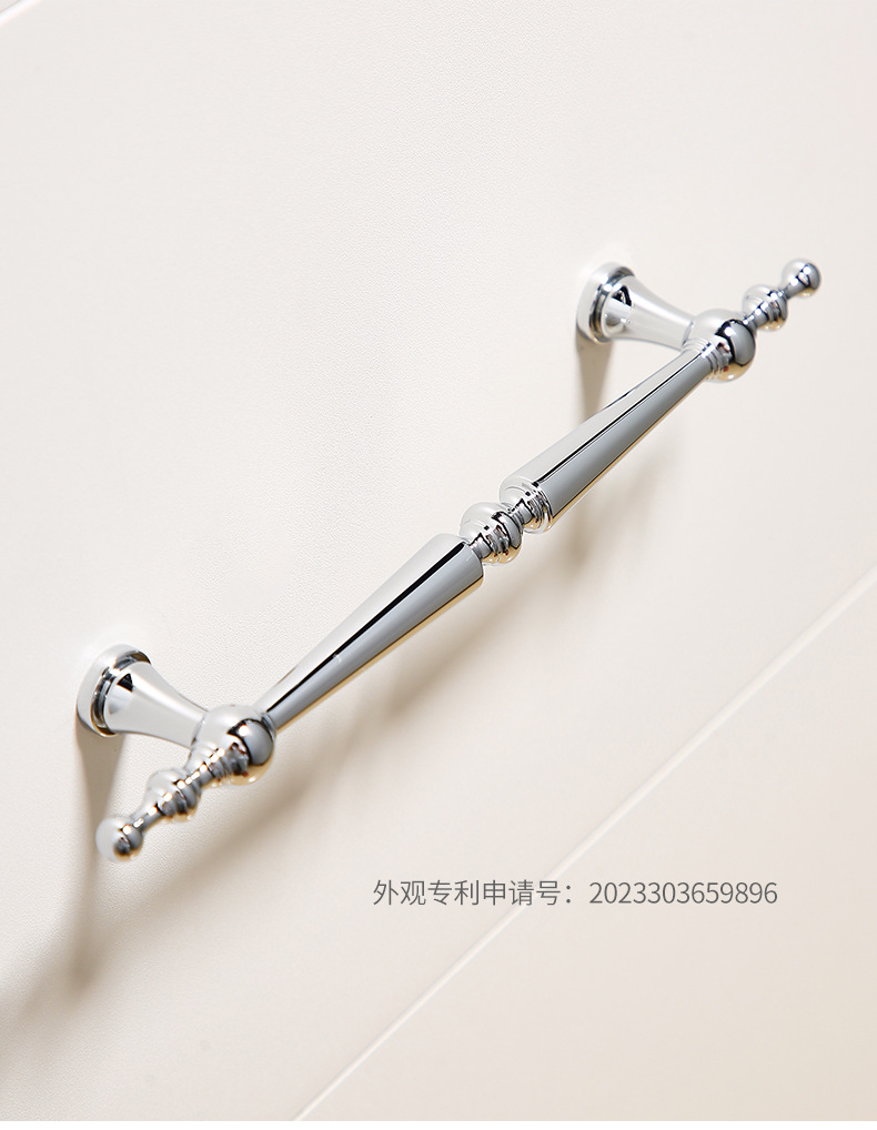 黄铜法式银色镀铬衣柜门拉手现代奶油风轻奢圆球单孔橱柜抽屉把手详情15