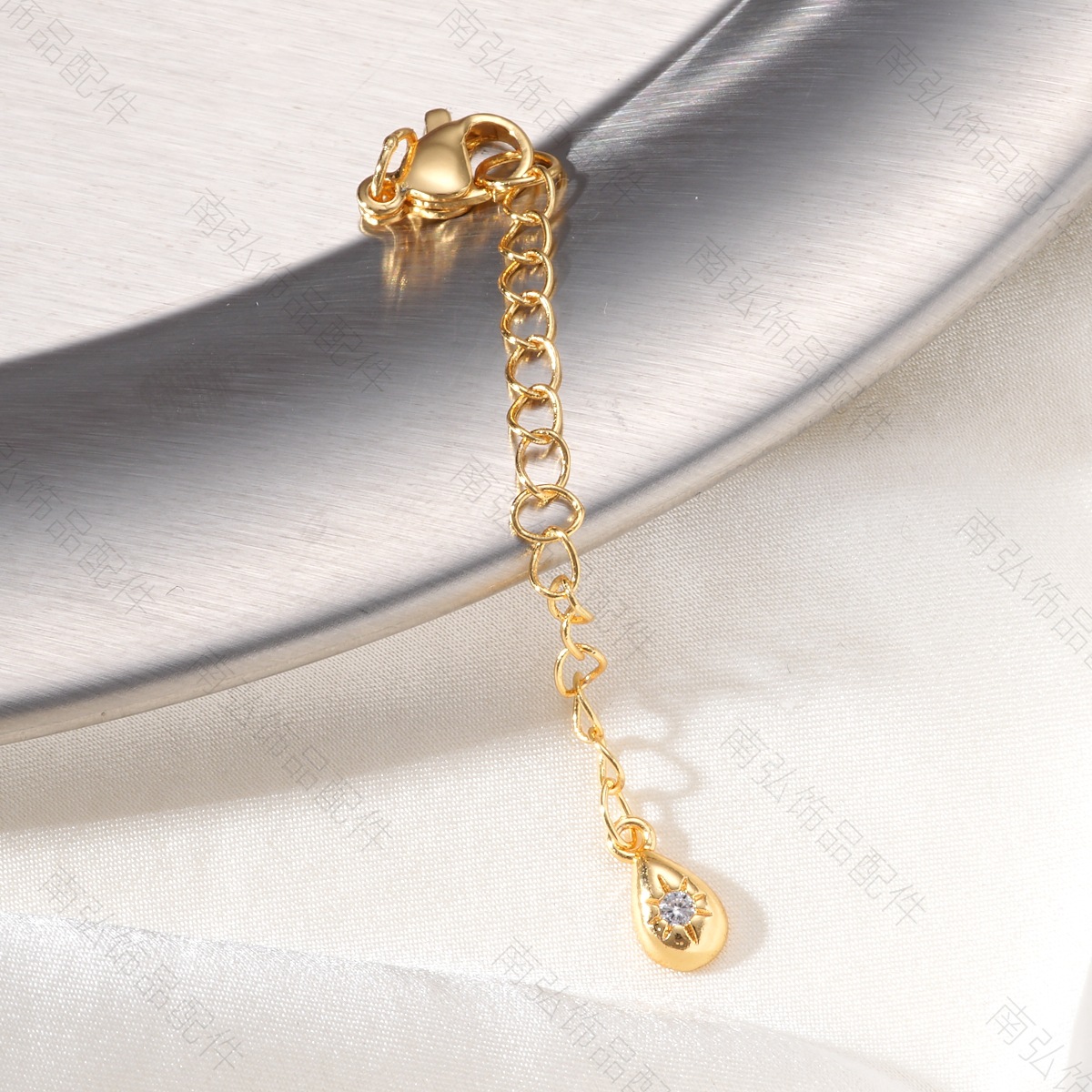 18k color-preserving copper gold-plated pearl necklace, extension chain spring buckle, high-end lobster buckle, DIY handmade jewelry accessory pic 17