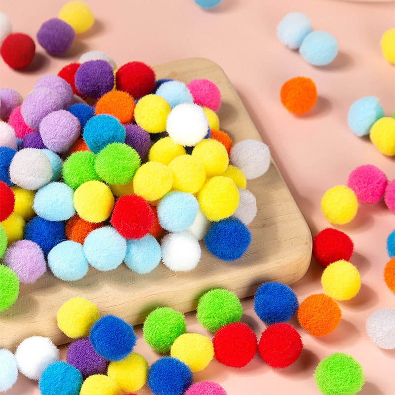厂家直供手工绒球 大小混装 多种颜色diy手工毛球 大量现货详情1