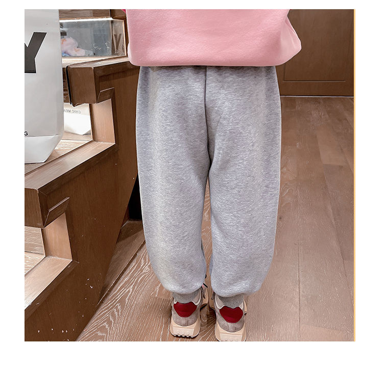 女童加绒裤子秋冬季2023新款运动裤中小童加厚休闲裤冬款儿童卫裤详情28