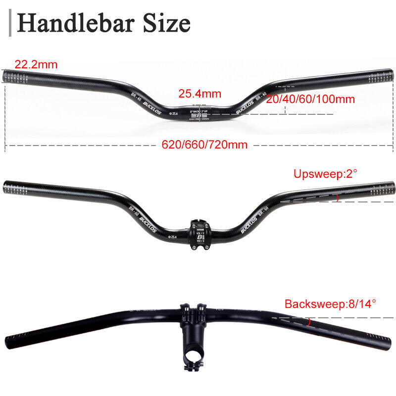 BUCKLOS mountain bike handlebars, aluminum alloy rappelling handlebars, horizontal folding bike lifting handlebars, 90mm swallowtail handlebars pic 11