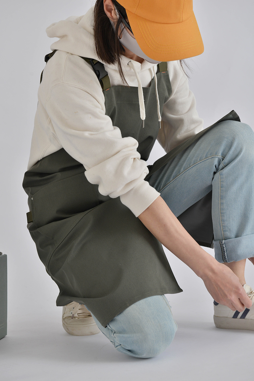 外贸工厂韩日防水式咖啡餐厅帆布围裙罩衣工作服围兜纯棉厨房制服详情29