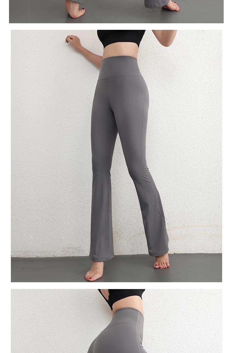 lulu foreign trade high-waisted, hip-lifting flared pants, seamless nude yoga fitness pants for women pic 17