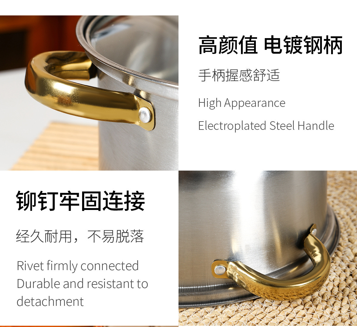 不锈钢12件锅具套装外贸跨境奶锅汤锅煎锅组合stainless pots套装详情14