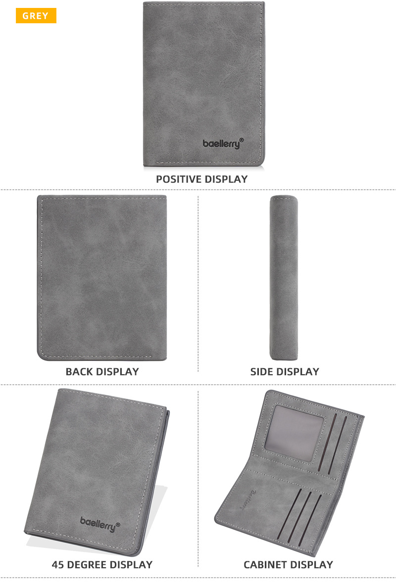 新款男士短款钱包跨境薄款磨砂皮商务两折钱夹高级感学生简约票夹详情8