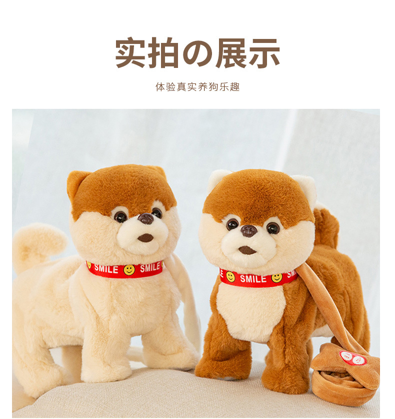 儿童电动毛绒玩具狗狗会唱歌会叫智能对话机器狗仿真博美走路小狗详情8