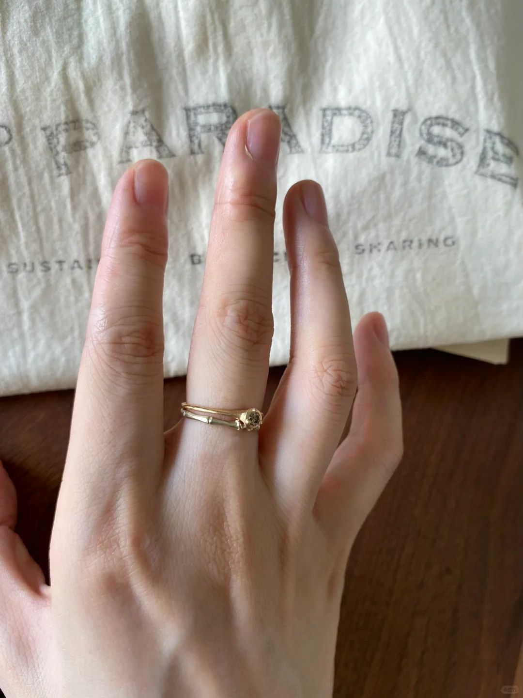 S925纯银叠戴拉丝复古素圈小钻戒指轻奢时尚简约日常食指环女款详情4