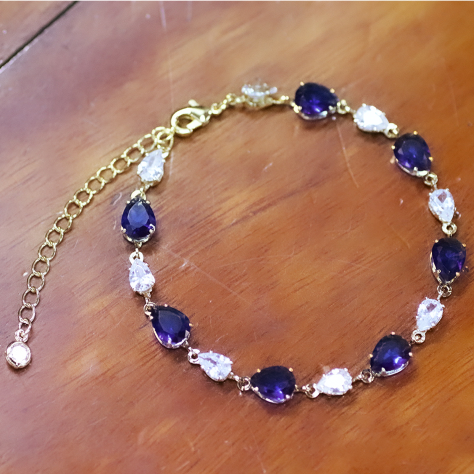 天然皇家蓝锆石经典复古手链18k金饰品批发百搭气质优雅详情11