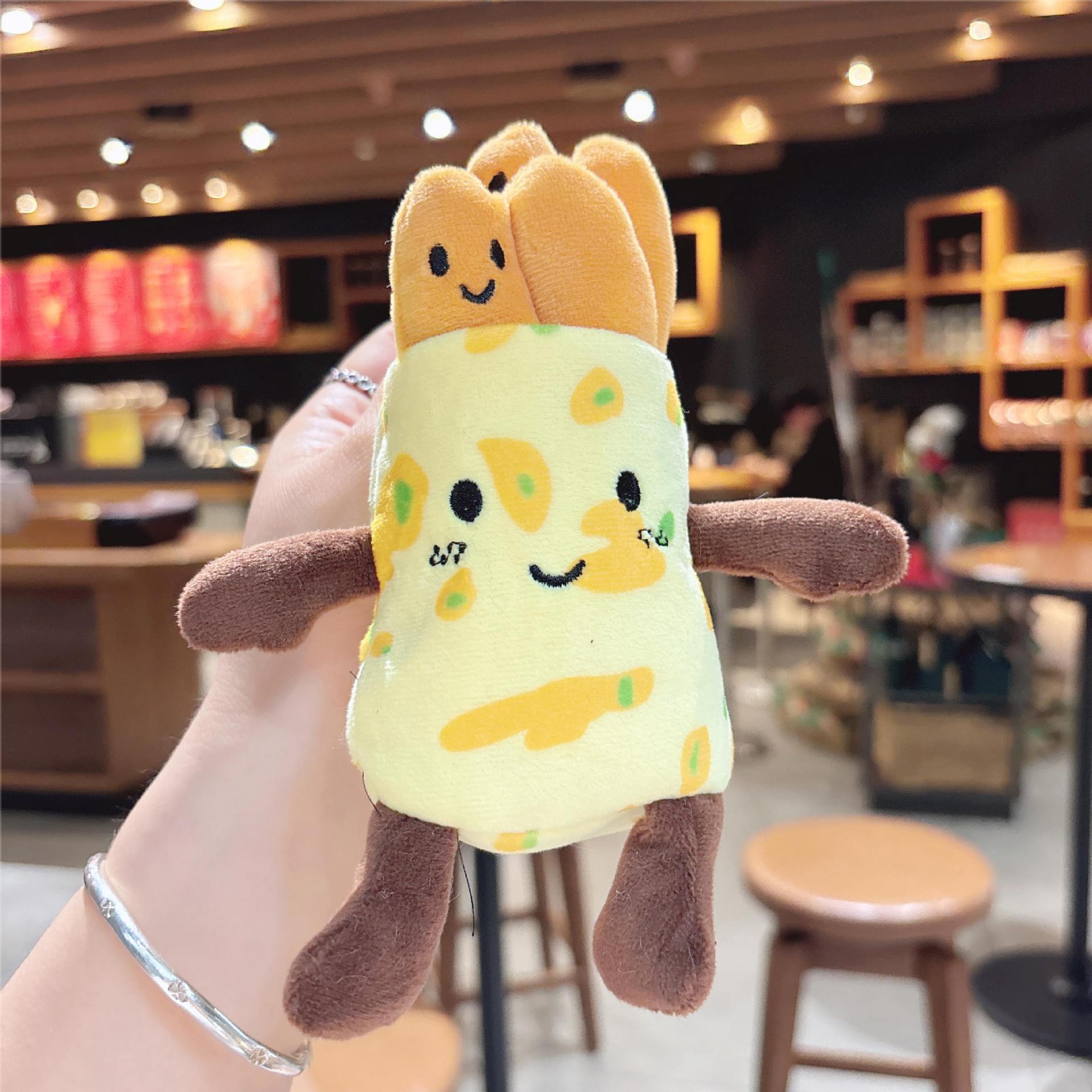 创意水果美食毛绒钥匙扣肉夹馍卡通儿童书包钥匙链可爱少女包挂饰详情22