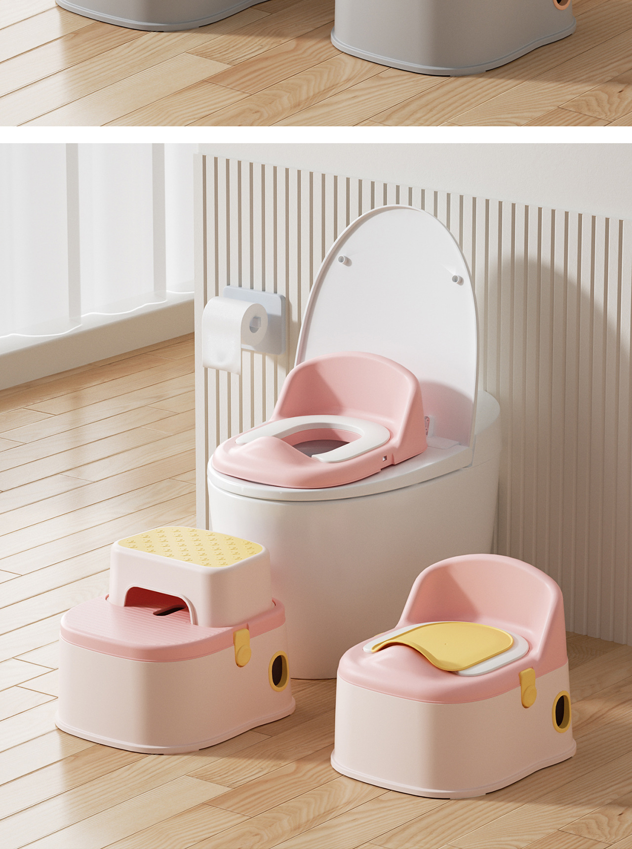 Three-in-one multi-functional children's toilet, splash-proof small toilet for boys and girls, infant and toddler toilet training footstool pic 22