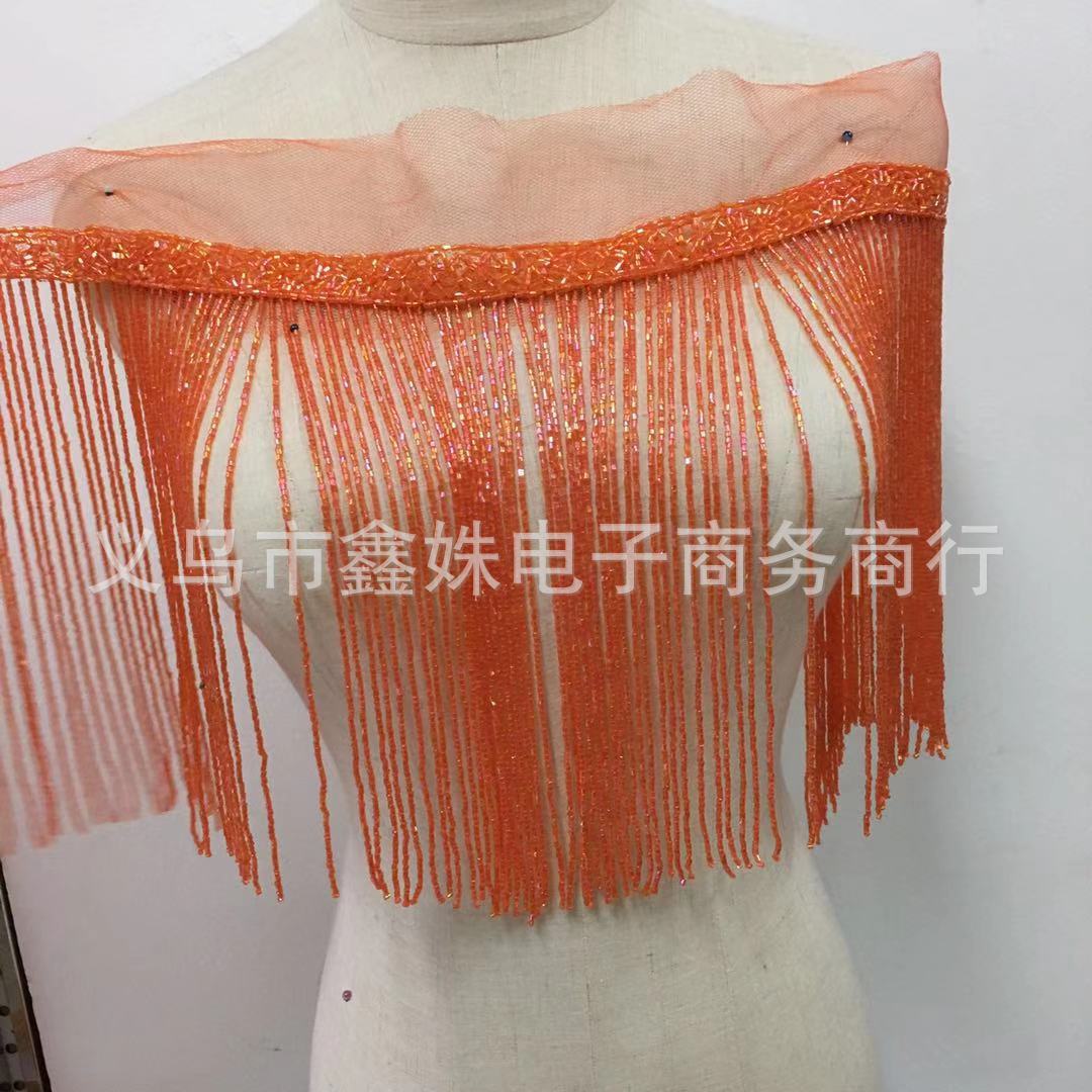 28cm fashionable tube beads, round beads, glass beads, tassels, fringed accessories, suitable for dance costumes pic 10