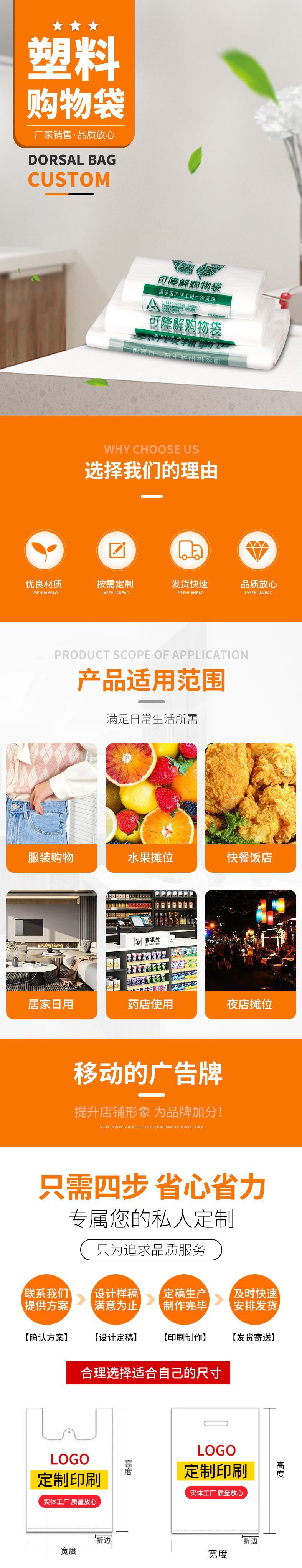 塑料袋订外卖打包袋背心超市购物袋透明手提袋定药店水果印刷logo详情1