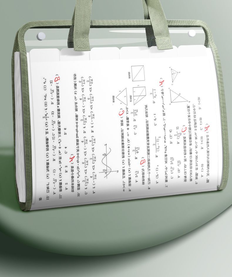 A4 high appearance level multi-layer transparent thickened document bag, large capacity test paper holder, storage book folder, portable organ bag pic 7