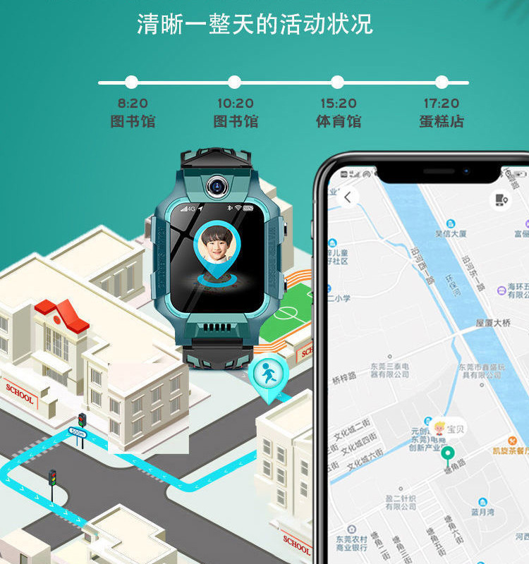 智能儿童电话手表4G全网通中小学生防水拍照定位视频通话插卡手表详情9