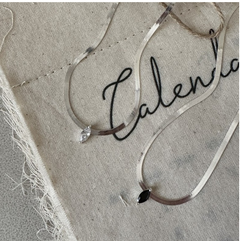 S925纯银韩版小众设计感锆石刀片项链韩国风时尚INS博主款锁骨链详情14