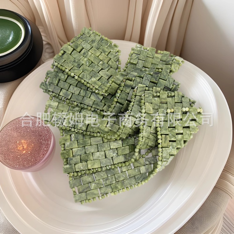 玉石按摩面部护理眼罩岫岩绿风玉软枣玉面部玉石眼帘手工编织跨境源头工厂详情43