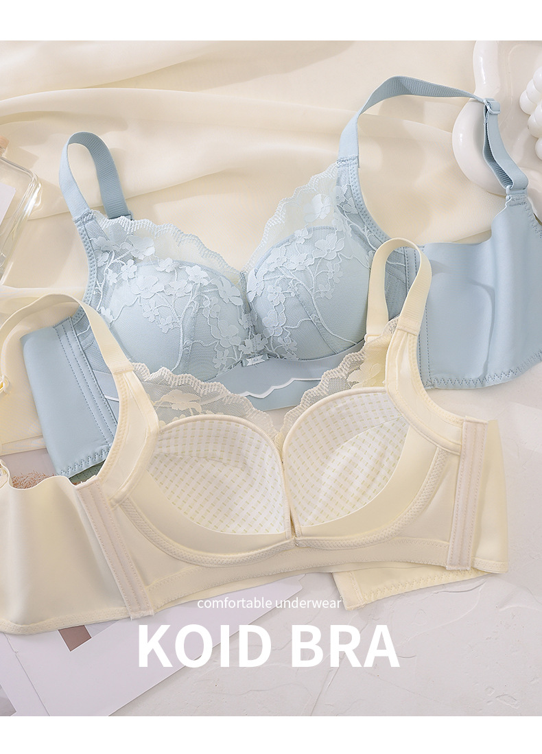 莫代尔内衣女小胸聚拢夏季薄款透气收副乳防下垂无钢圈蕾丝文胸罩详情12